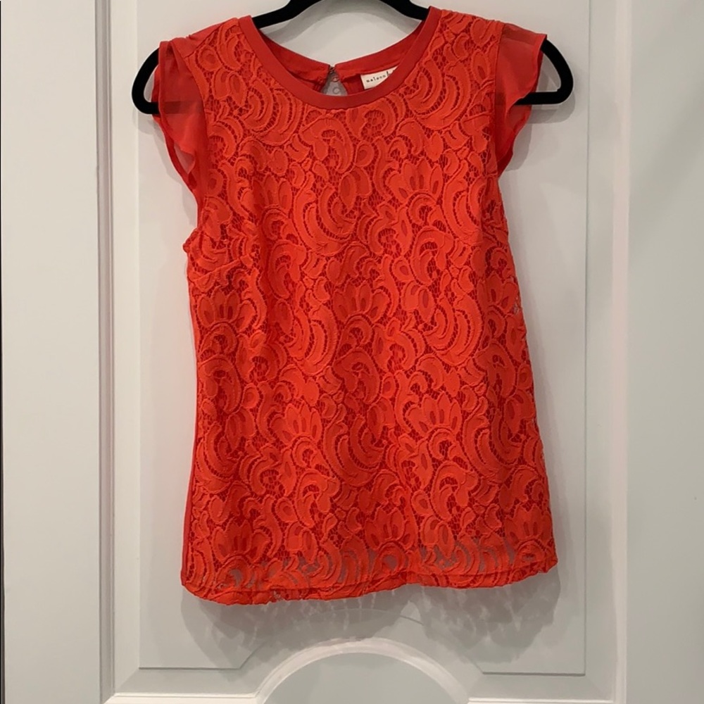 Burnt orange lace top
